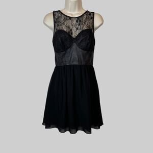 GUESS Little Black Dress Lace Yoke Dress in Black Size 2